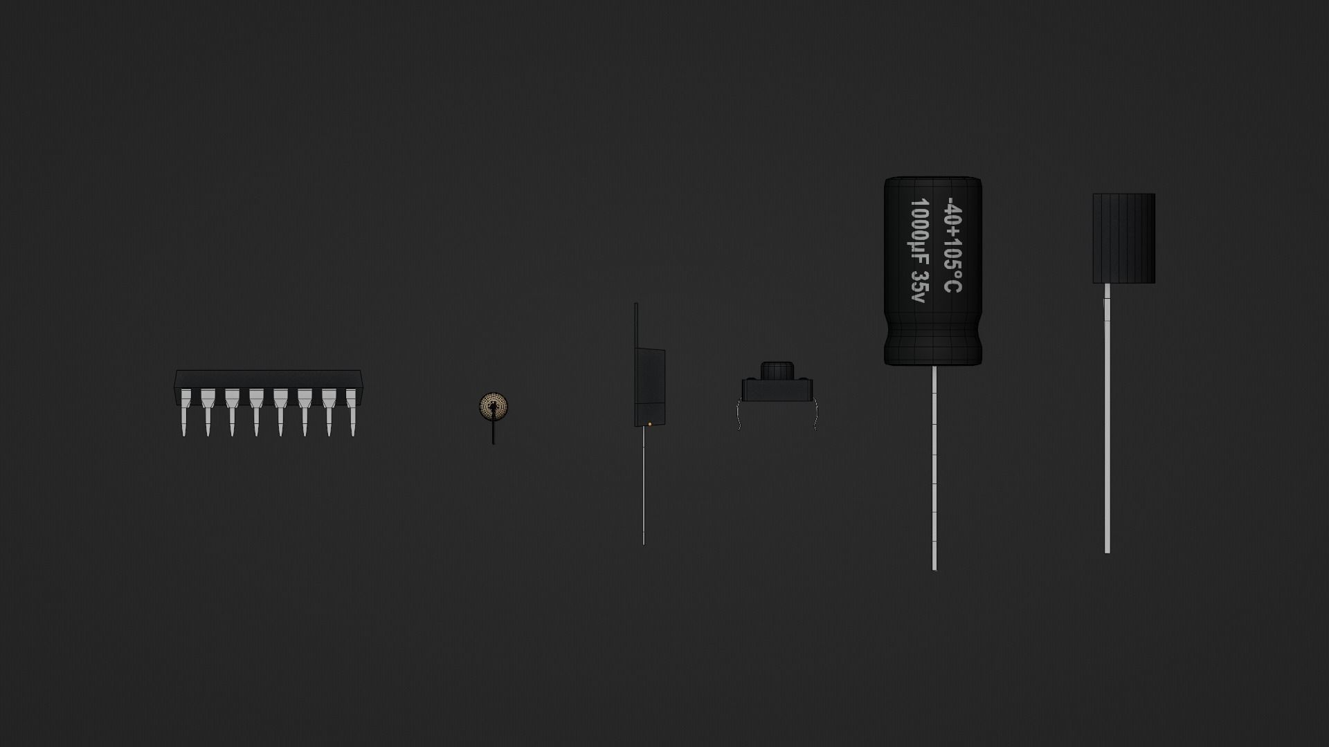 Circuit Elements Low-poly 3D model_18