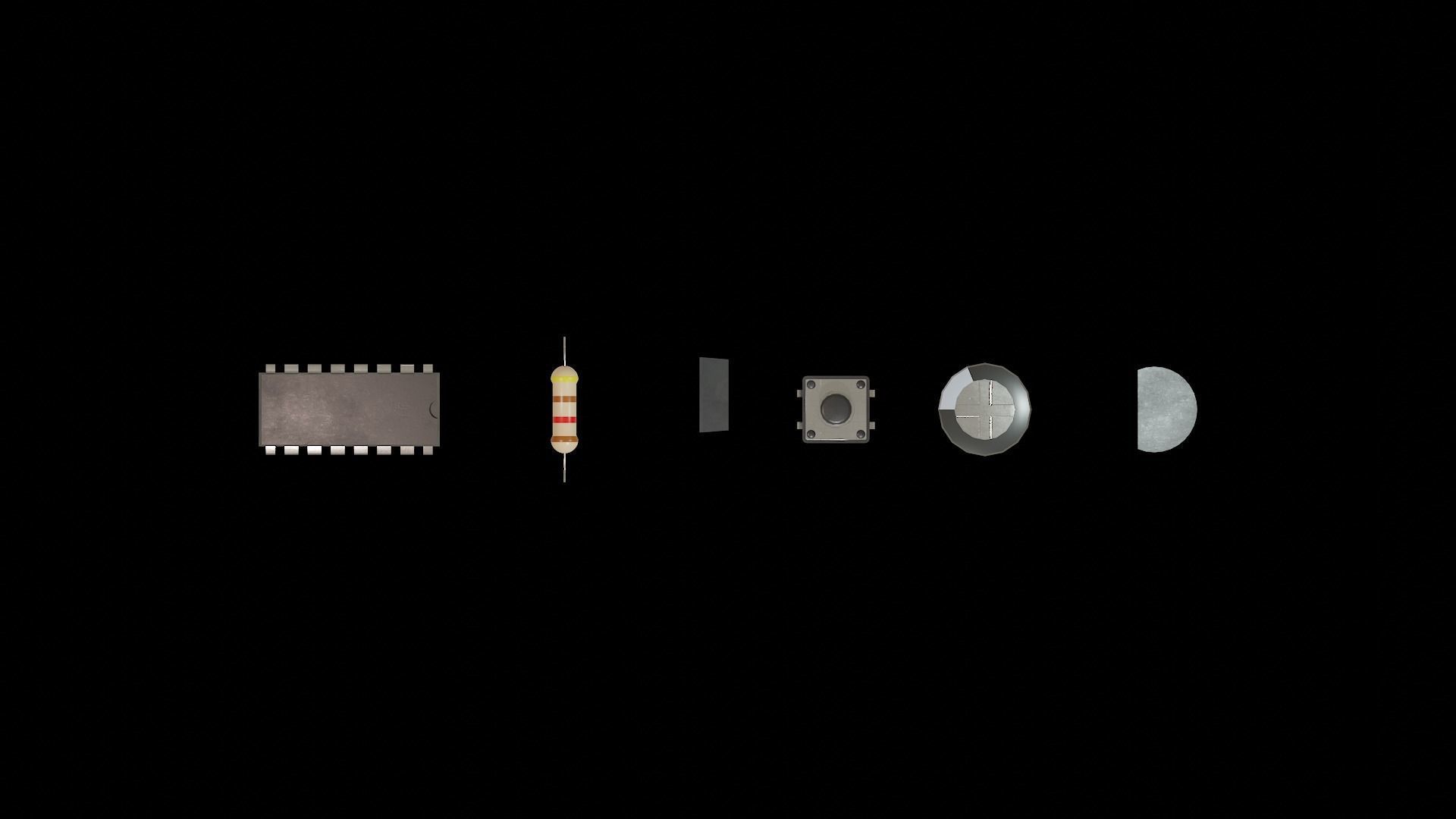 Circuit Elements Low-poly 3D model_6