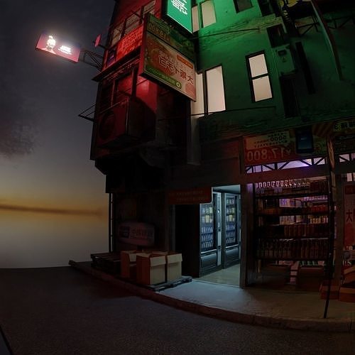 Tokio street 3 3D model 6