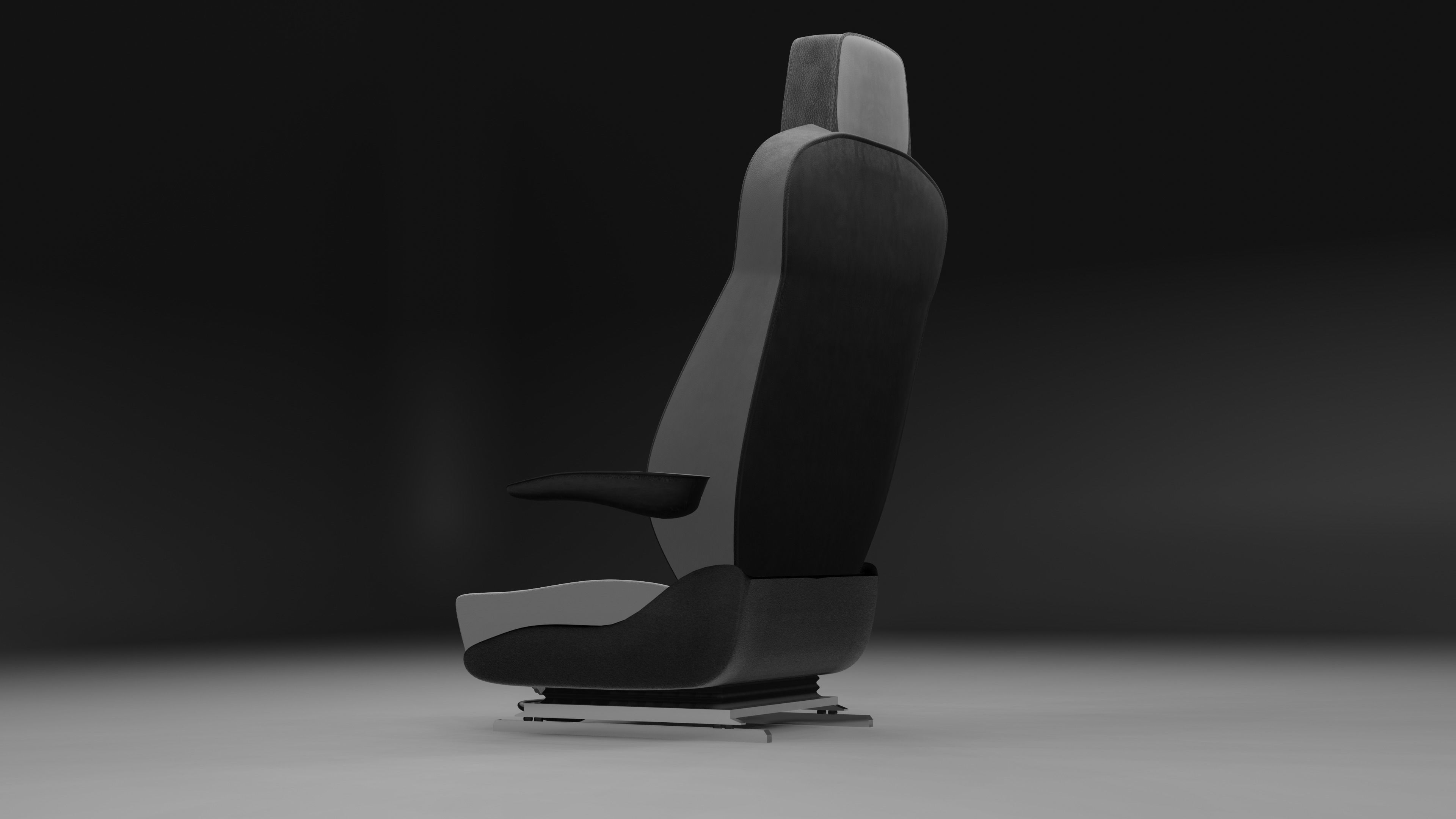 Bus seat 3D model_2