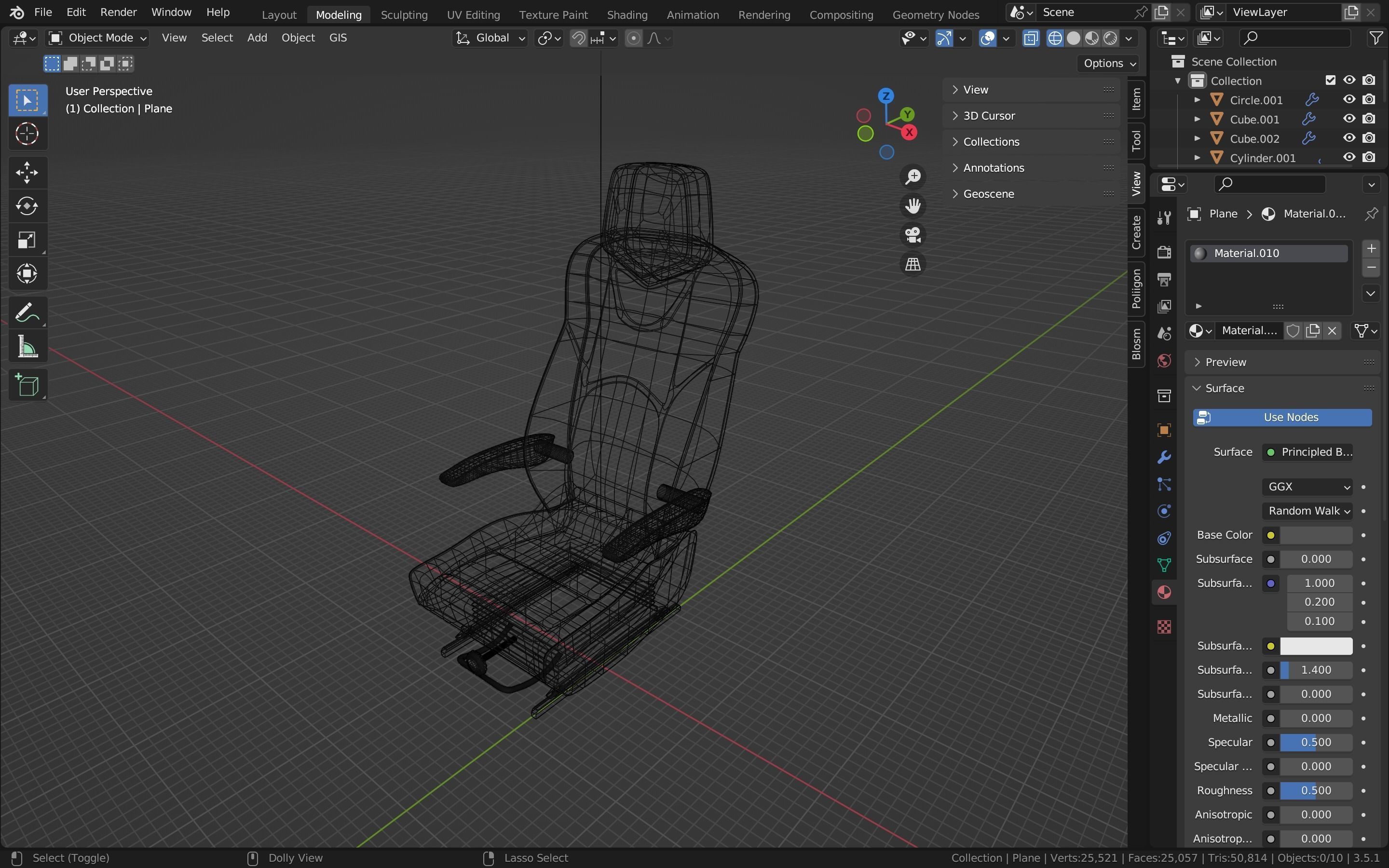 Bus seat 3D model_3