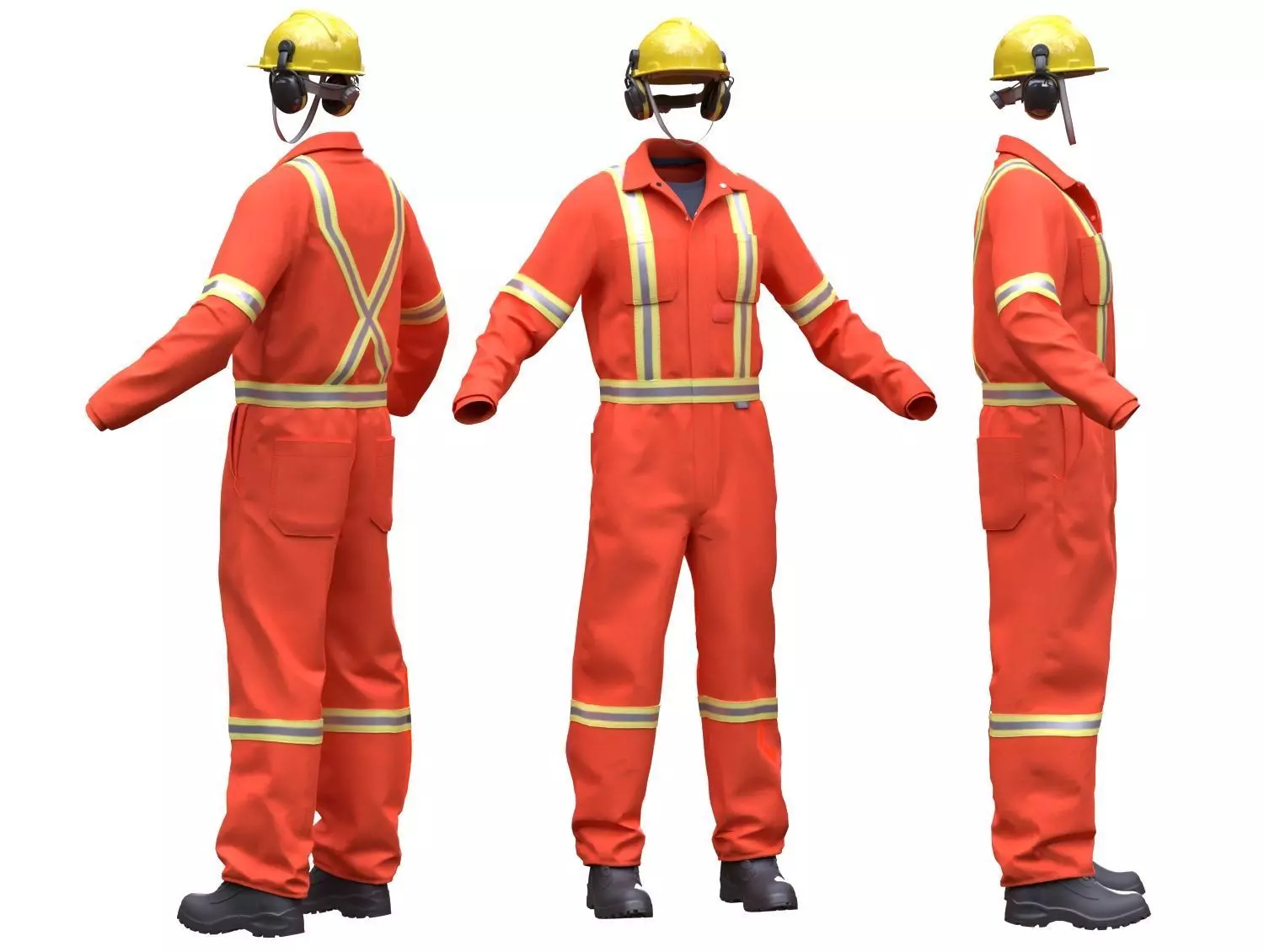 Miner Outfit Low-poly 3D model_0