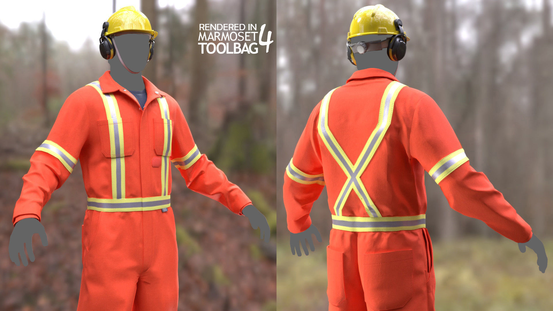 Miner Outfit Low-poly 3D model_11