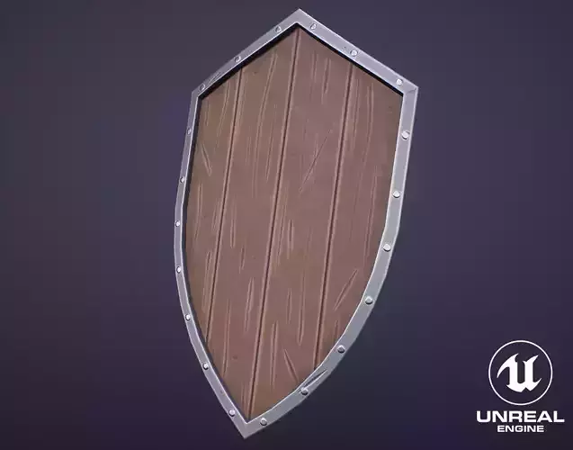 Stylized Medieval Wooden Shield