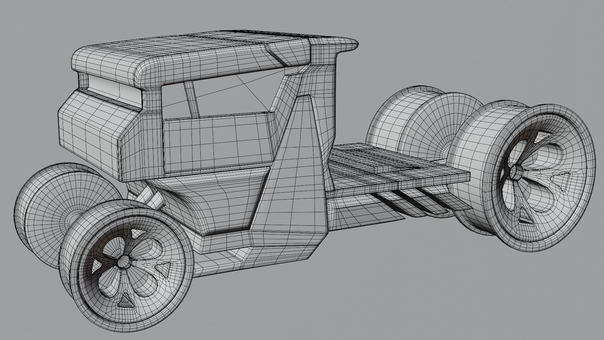 6 Pick up cars Low-poly 3D model_20