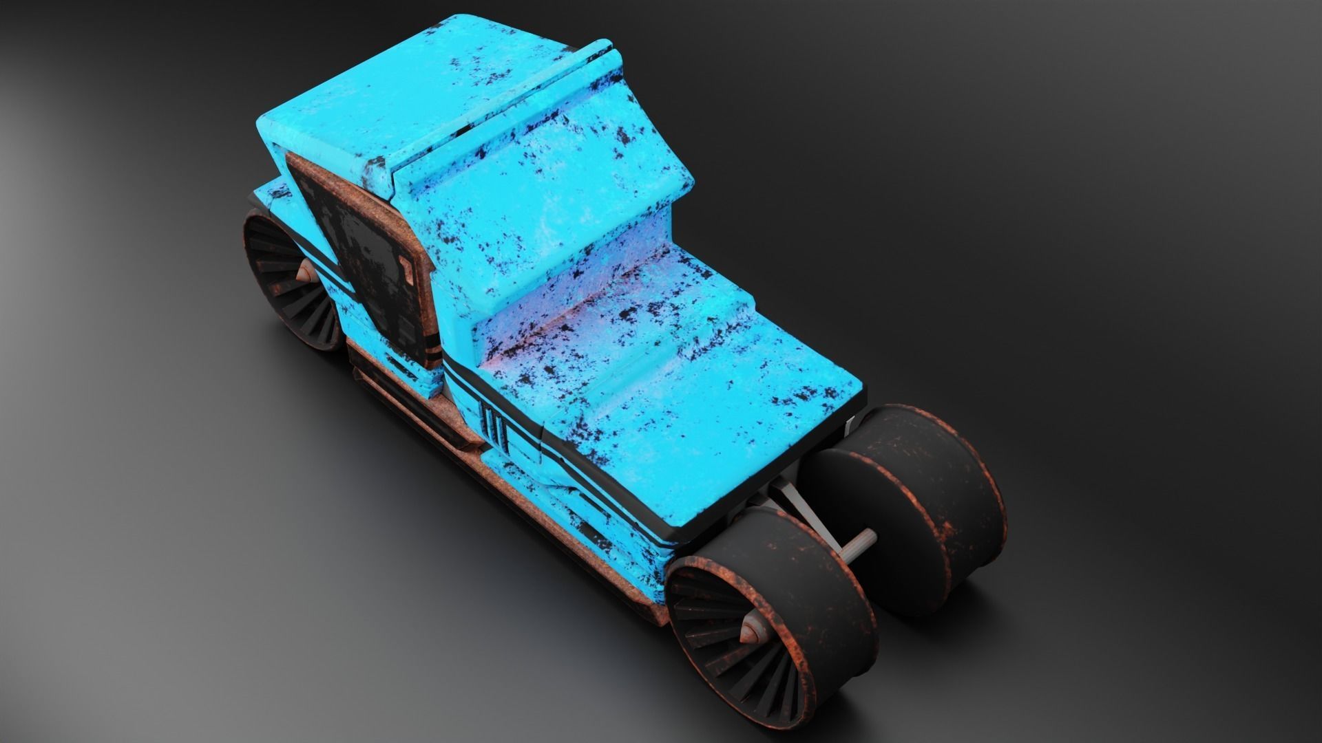 6 Pick up cars Low-poly 3D model_13