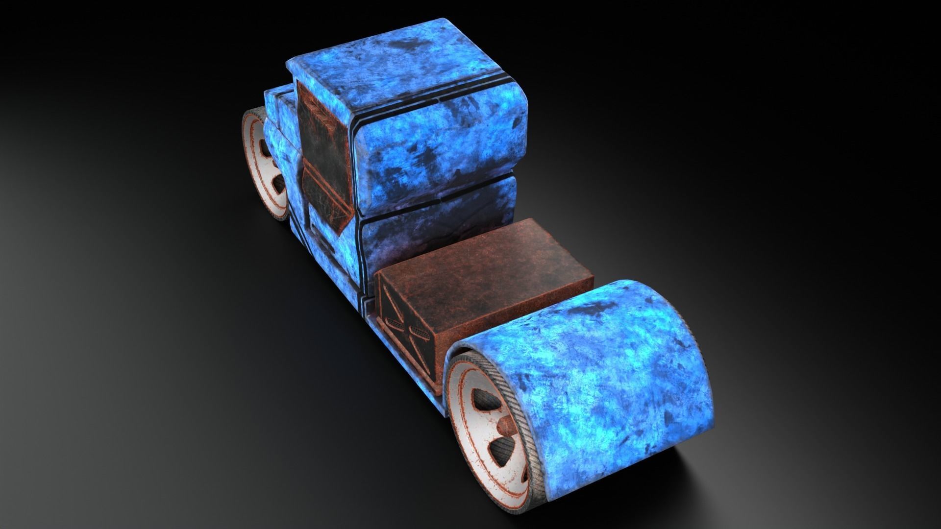 6 Pick up cars Low-poly 3D model_16