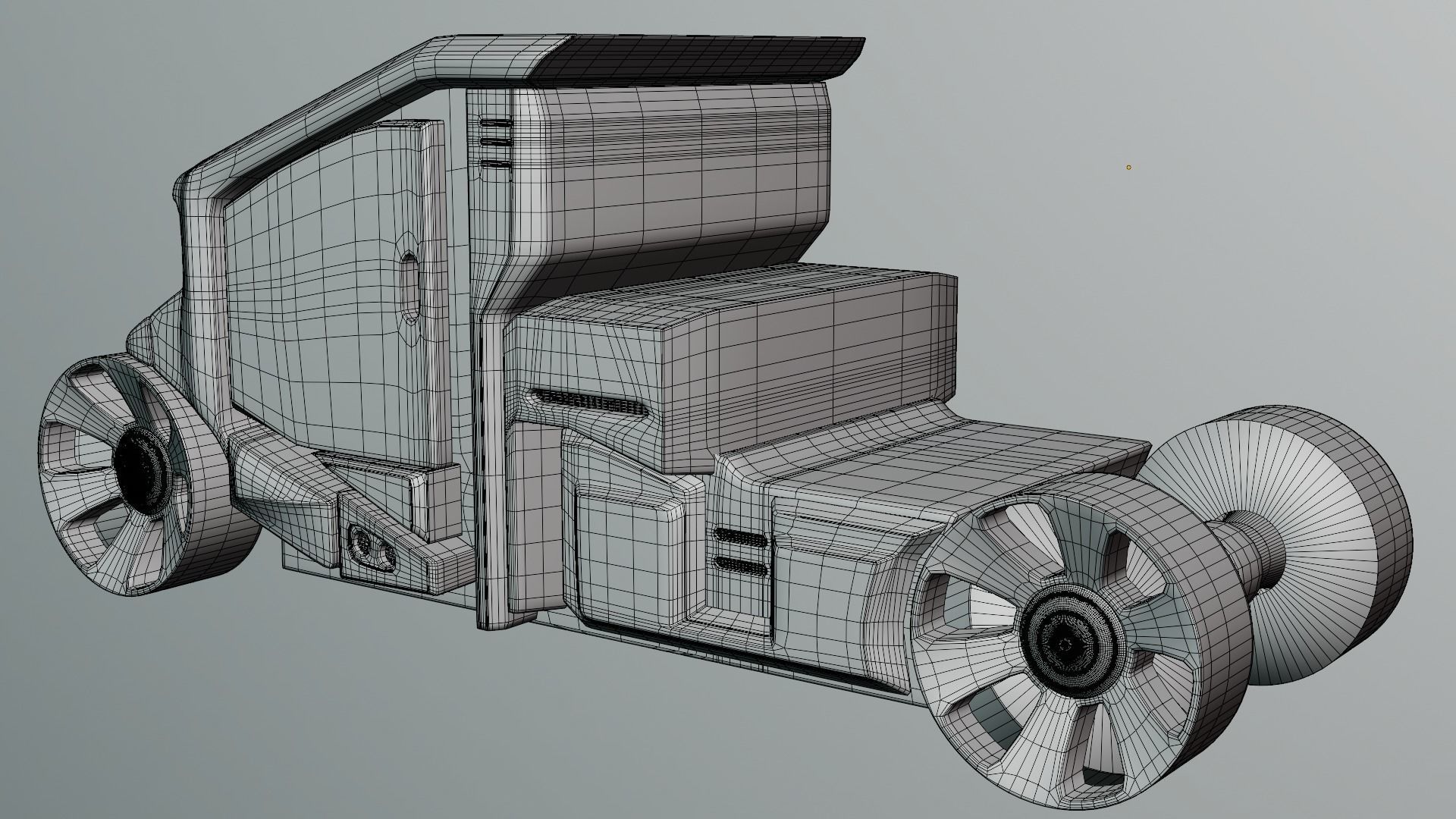 6 Pick up cars Low-poly 3D model_30