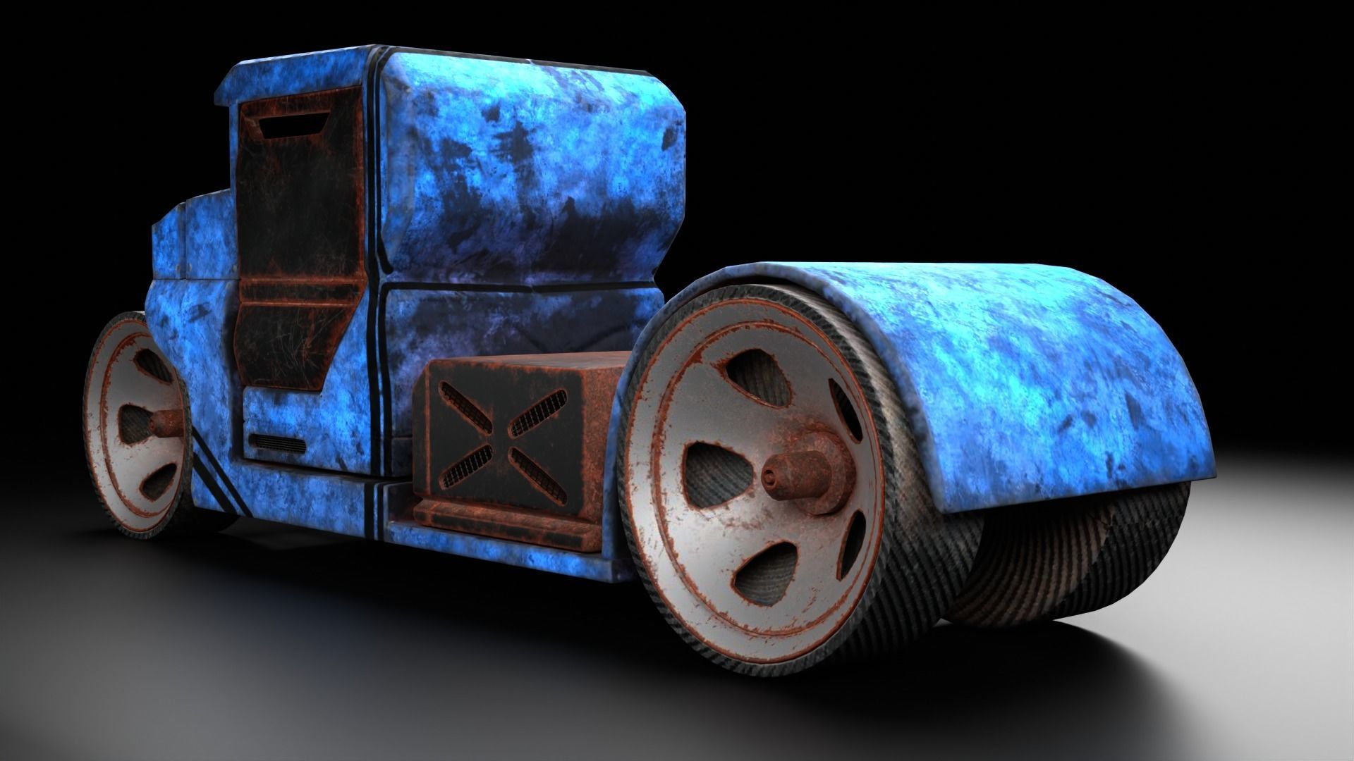 6 Pick up cars Low-poly 3D model_10