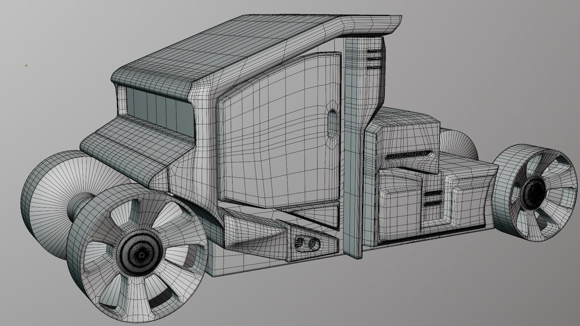 6 Pick up cars Low-poly 3D model_24