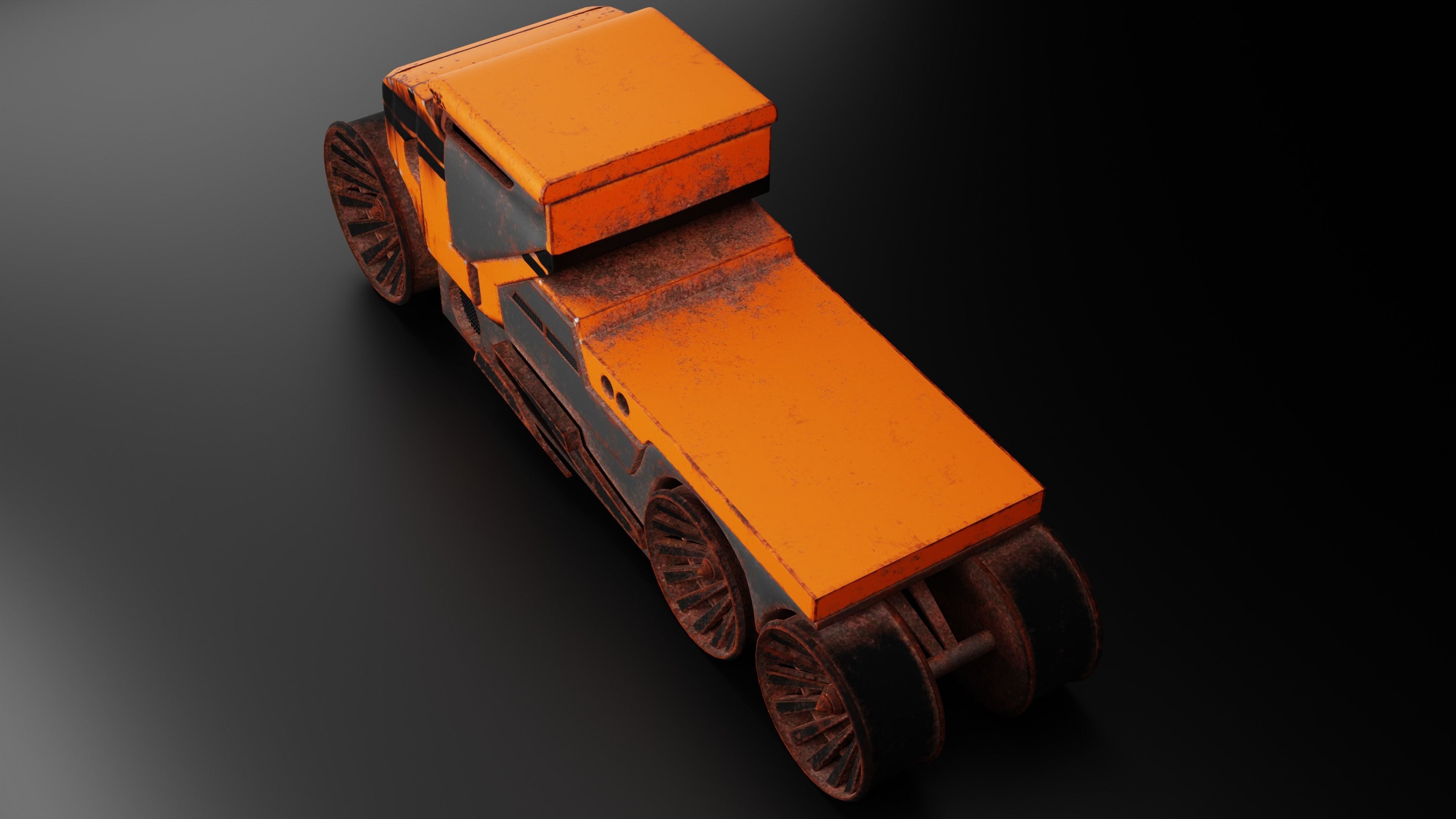 6 Pick up cars Low-poly 3D model_15