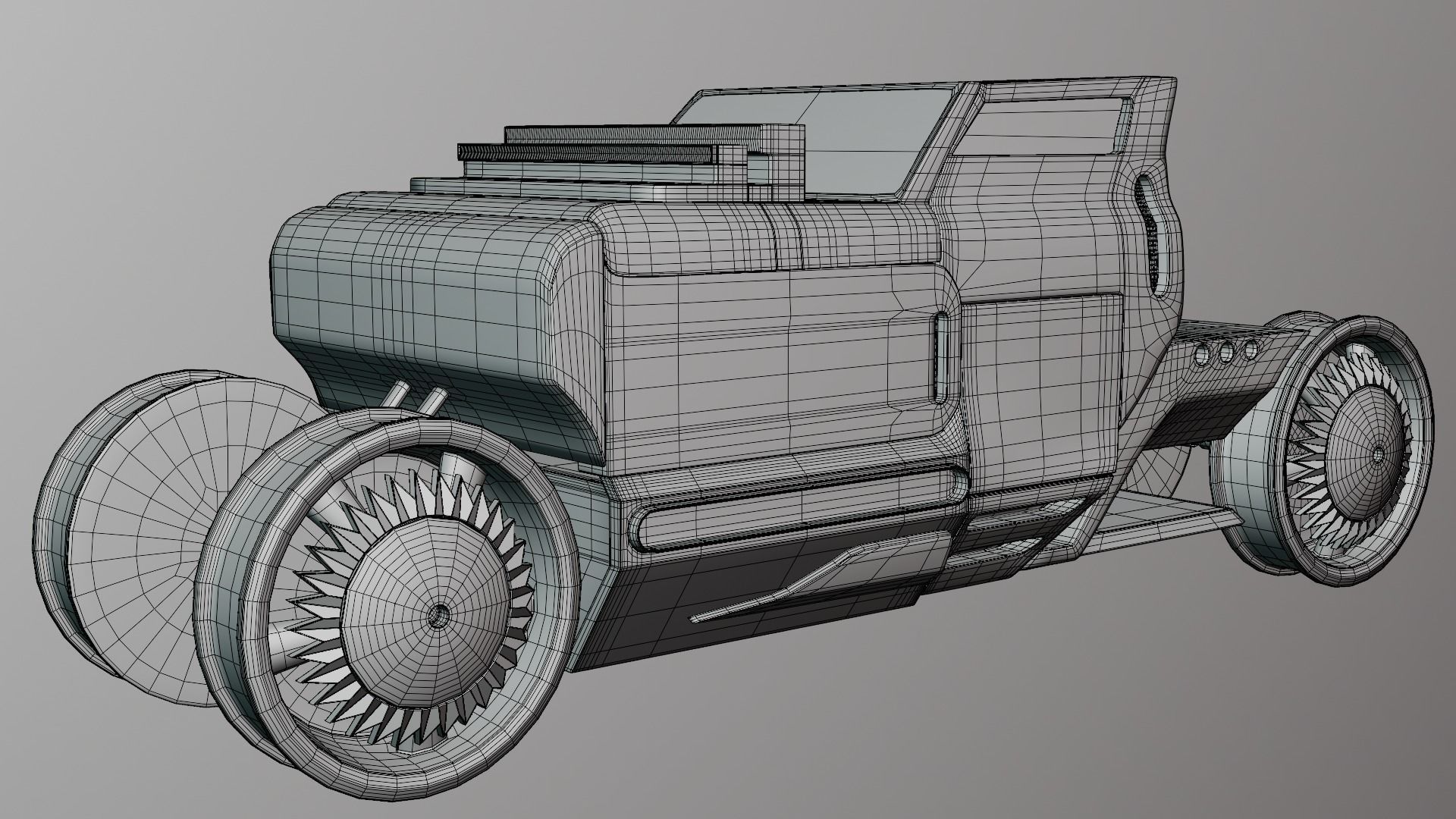 6 Pick up cars Low-poly 3D model_23