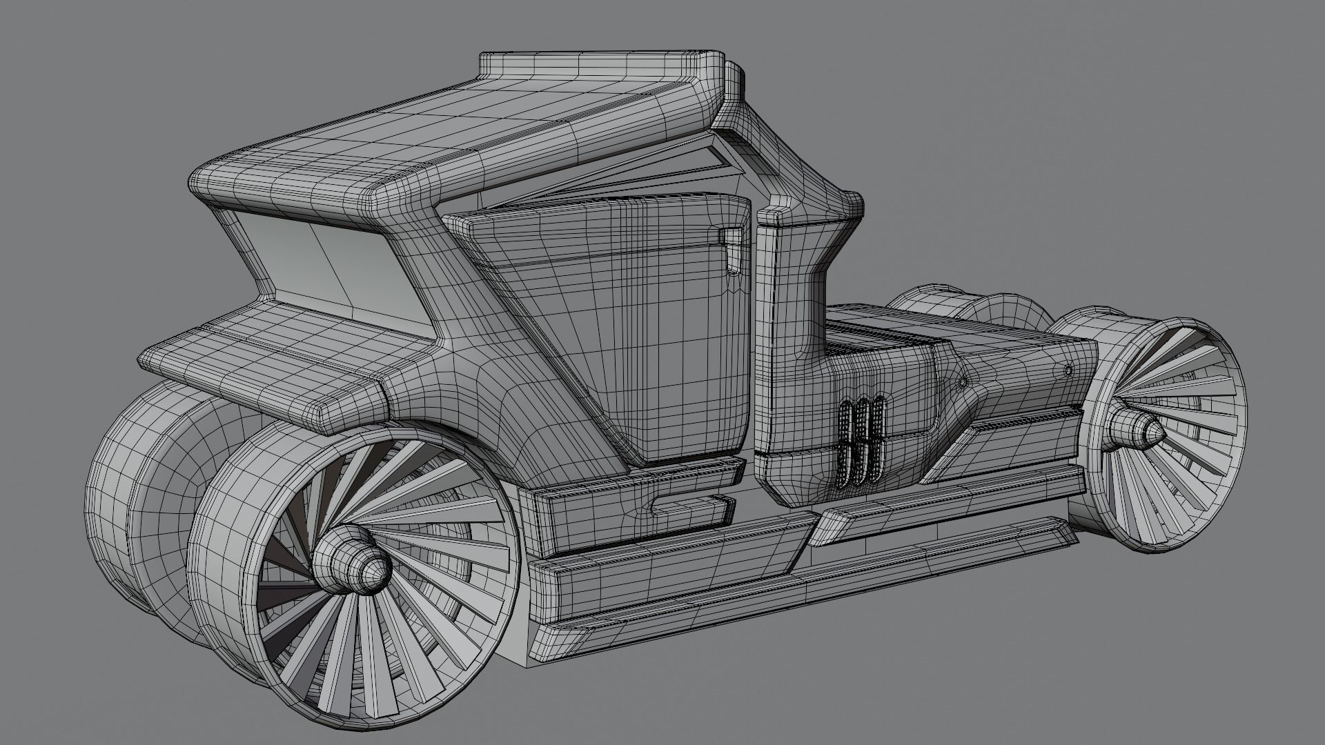 6 Pick up cars Low-poly 3D model_19