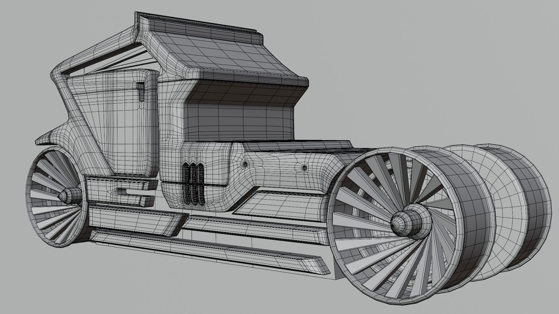 6 Pick up cars Low-poly 3D model_25