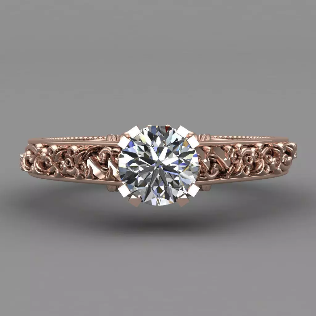 Diamond Ring For Woman 3D Print Model 3D print model_0