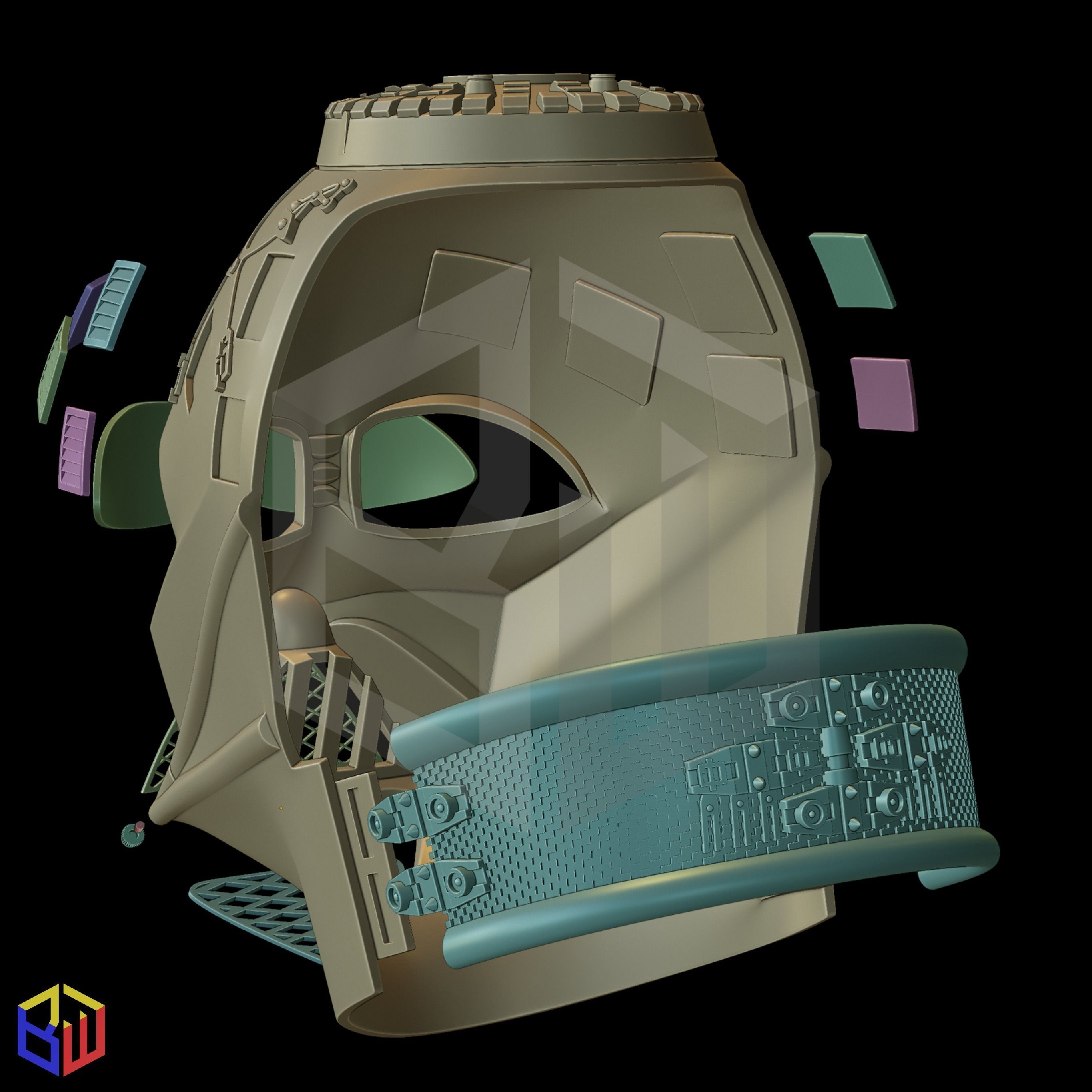 Darth Vader Episode VI Helmet 3D print model_11
