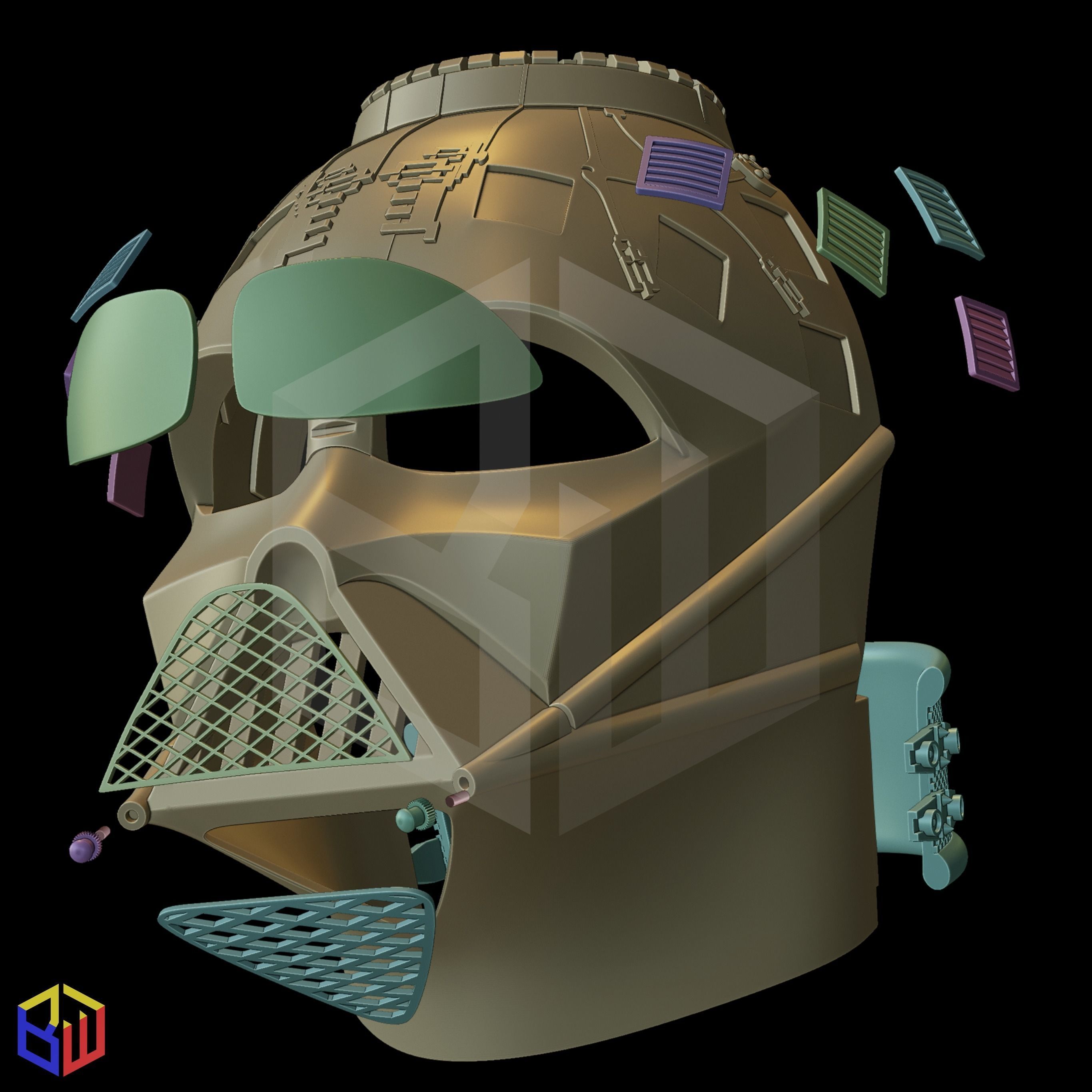 Darth Vader Episode VI Helmet 3D print model_14