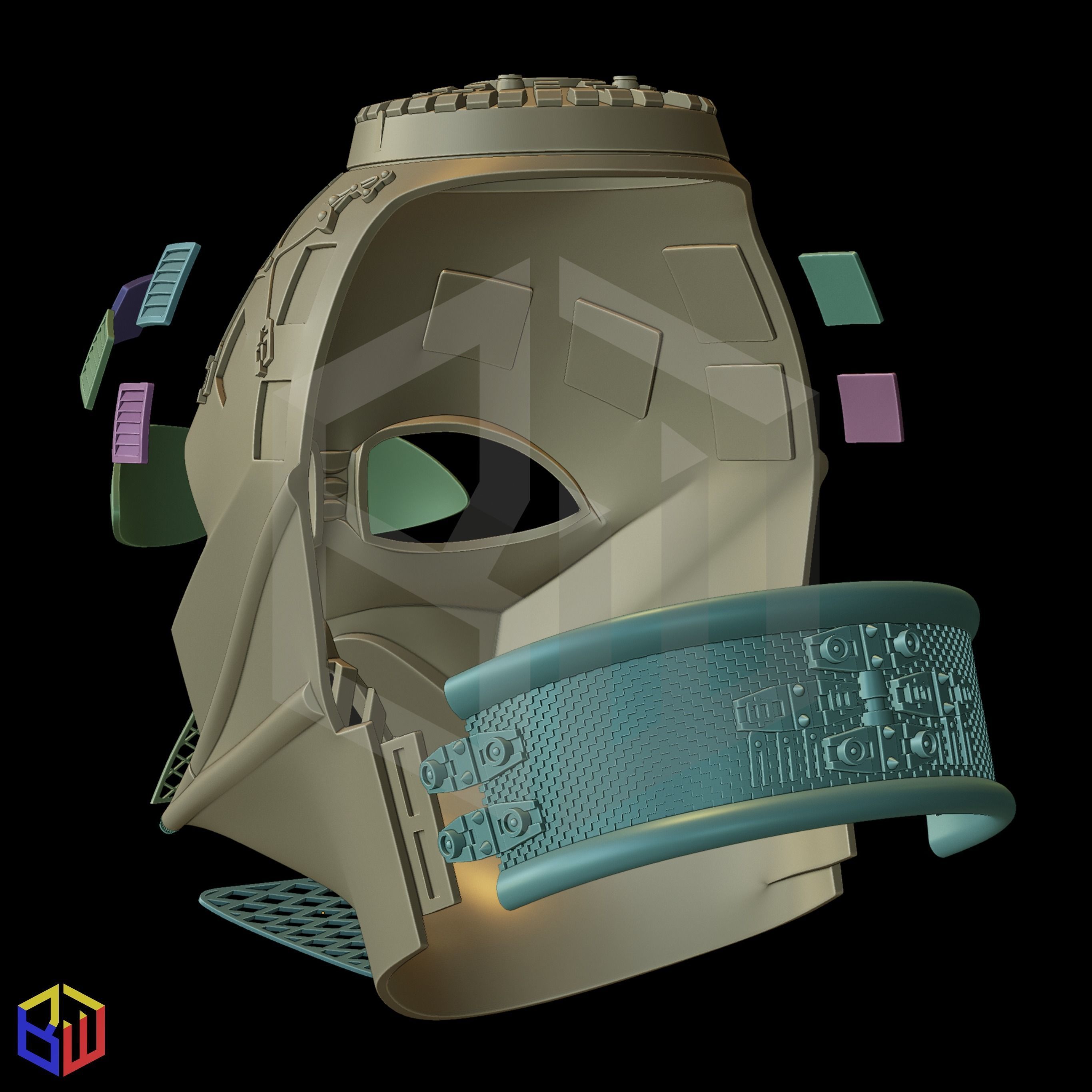 Darth Vader Episode VI Helmet 3D print model_9