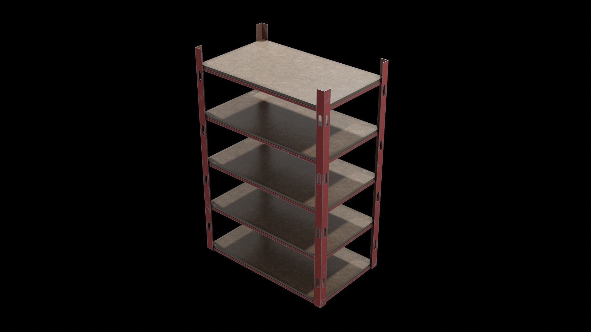 Metallic Industrial Shelve Asset Low-poly 3D model_3