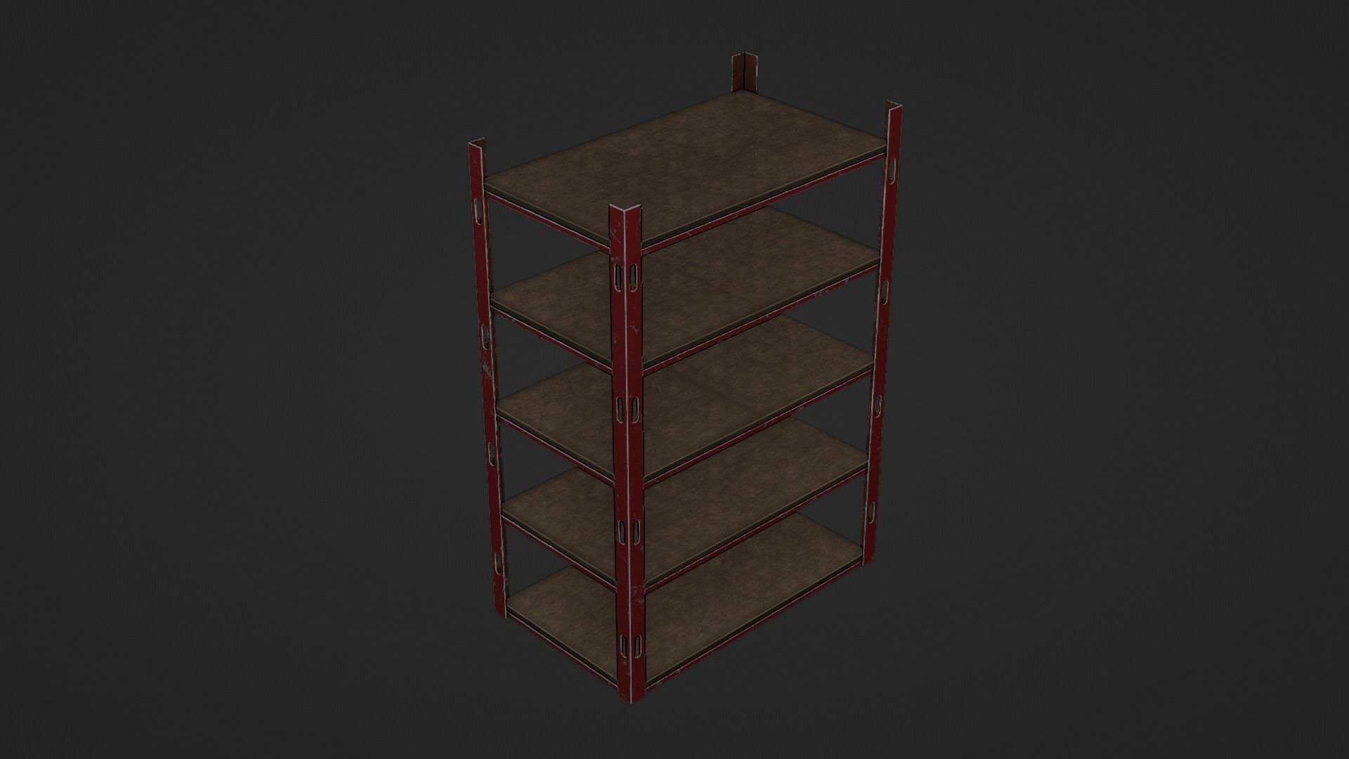 Metallic Industrial Shelve Asset Low-poly 3D model_9