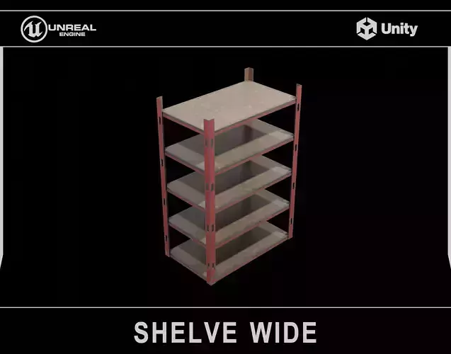 Metallic Industrial Shelve Asset