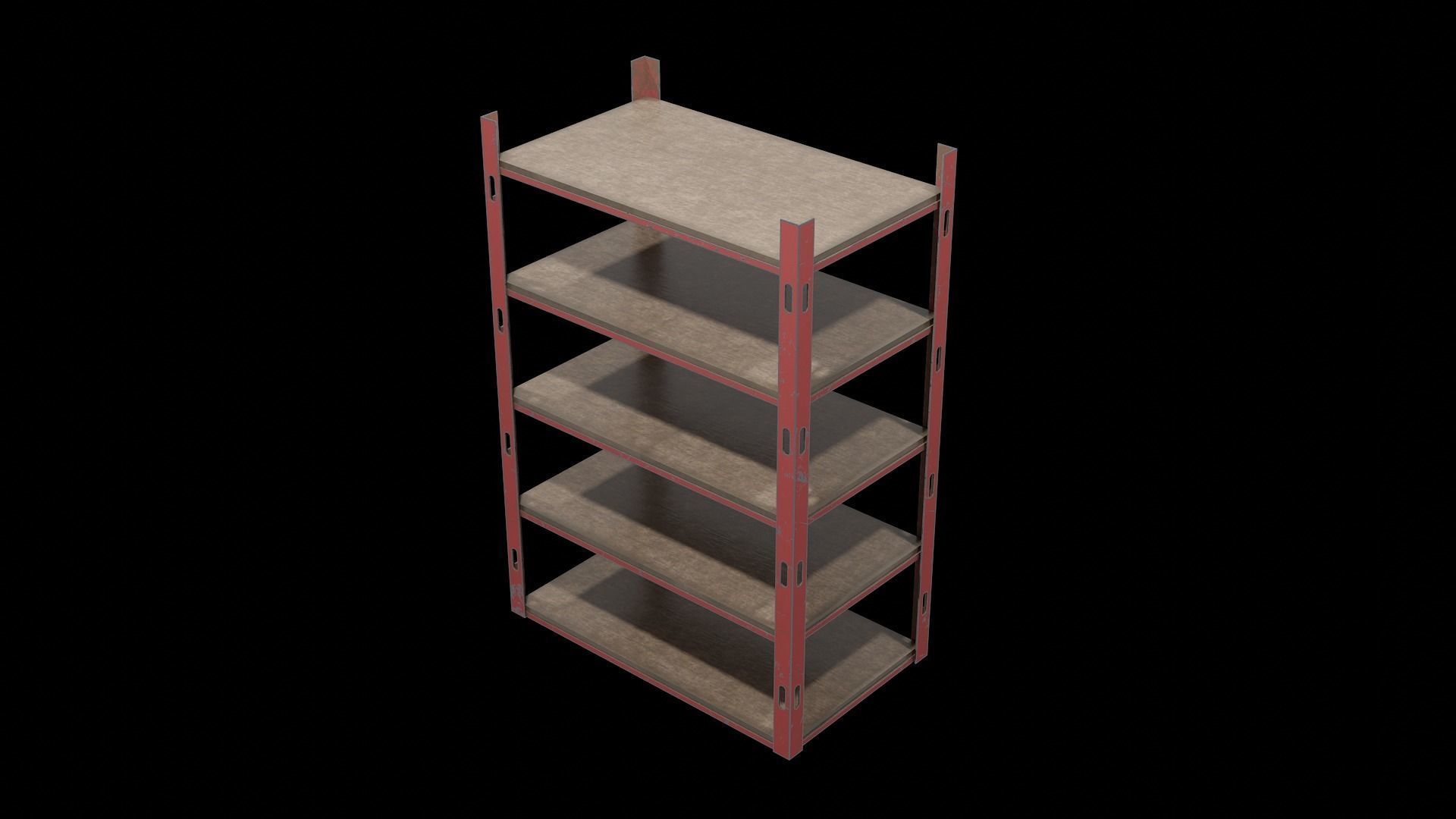 Metallic Industrial Shelve Asset Low-poly 3D model_2