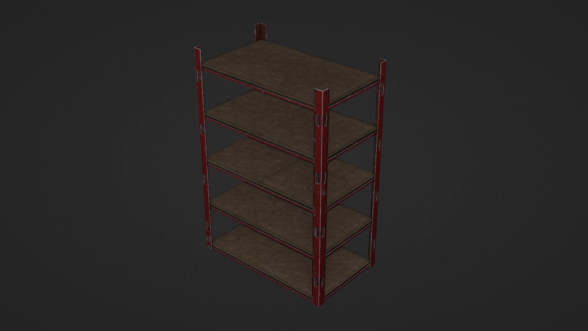 Metallic Industrial Shelve Asset Low-poly 3D model_12