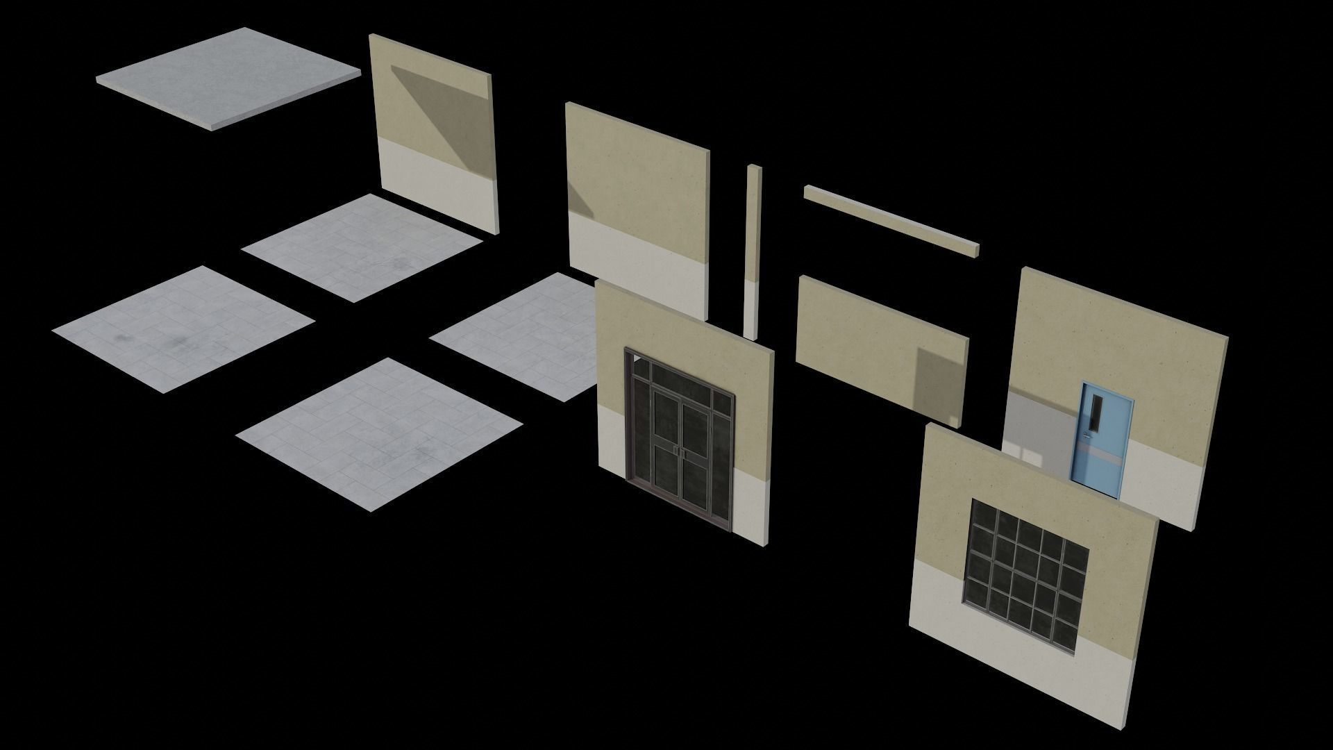 Modular Workshop Buildings Low-poly 3D model_61