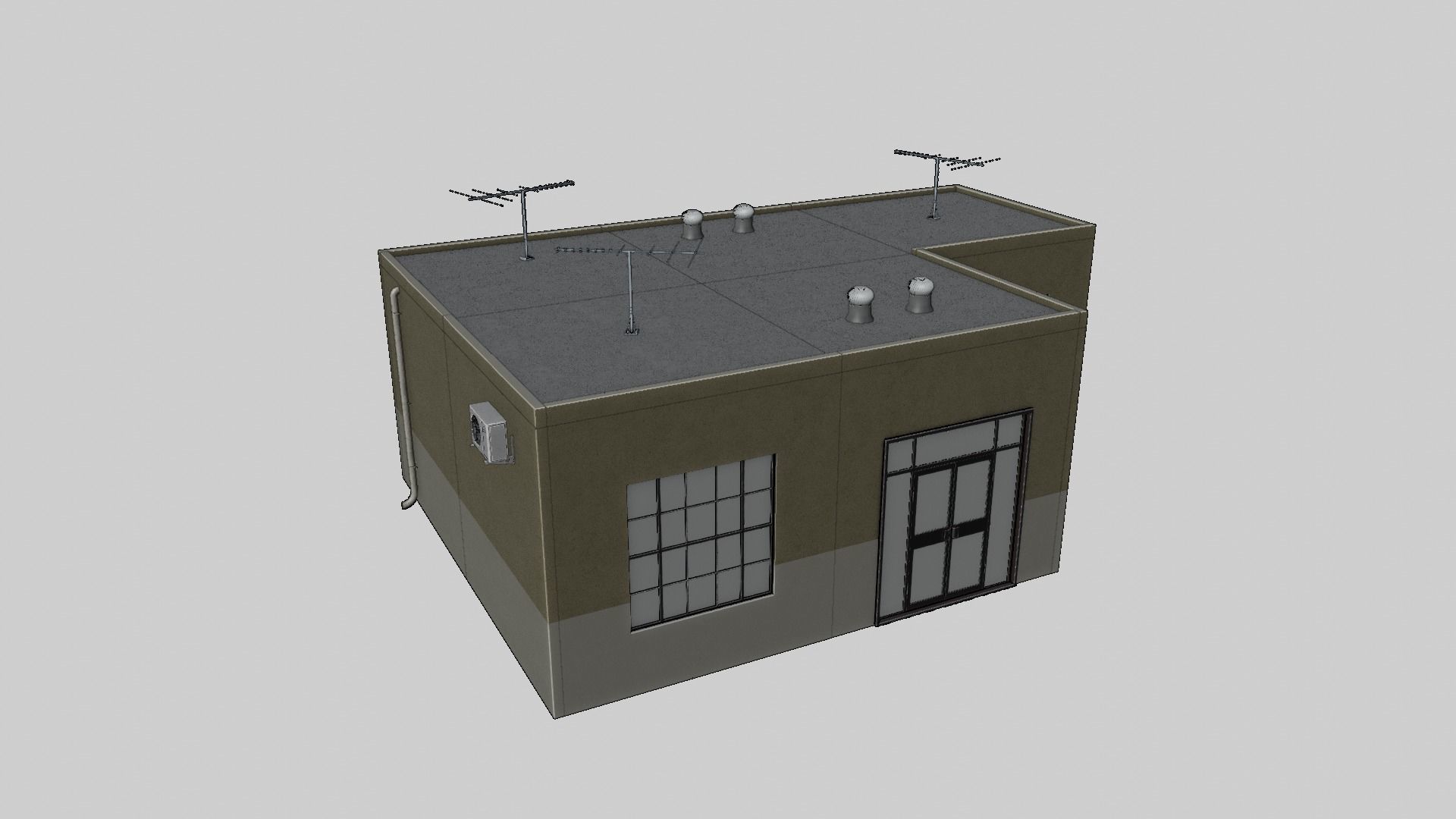 Modular Workshop Buildings Low-poly 3D model_41