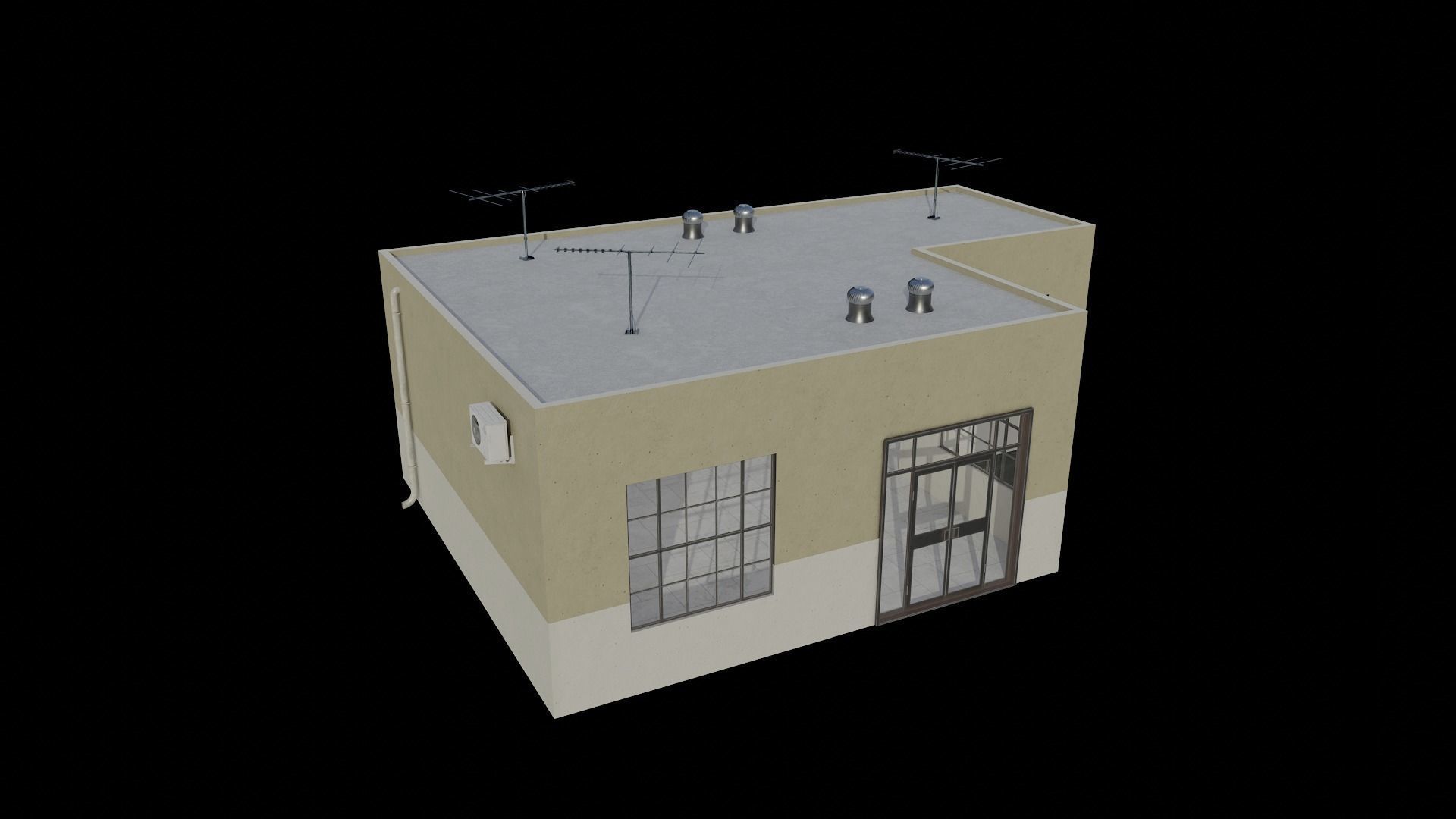 Modular Workshop Buildings Low-poly 3D model_13