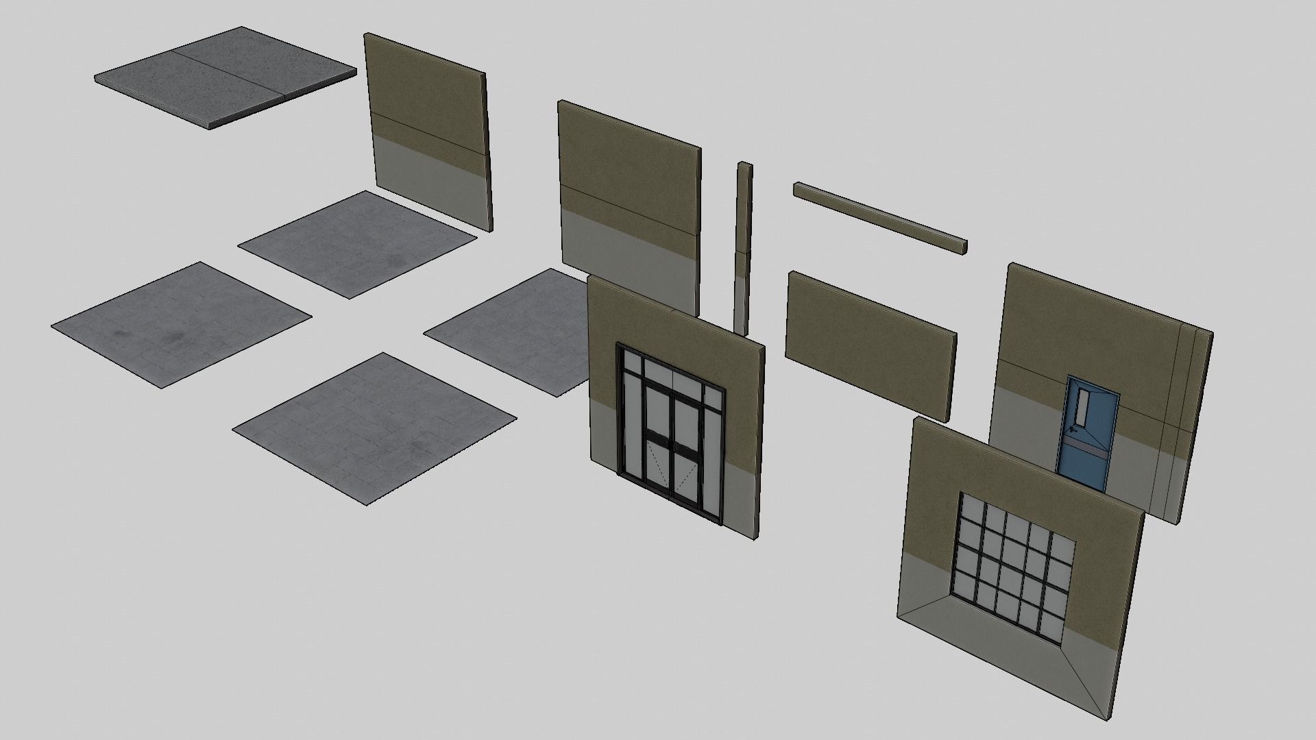 Modular Workshop Buildings Low-poly 3D model_63