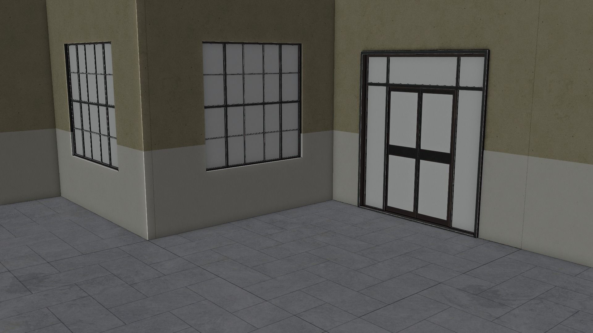 Modular Workshop Buildings Low-poly 3D model_27