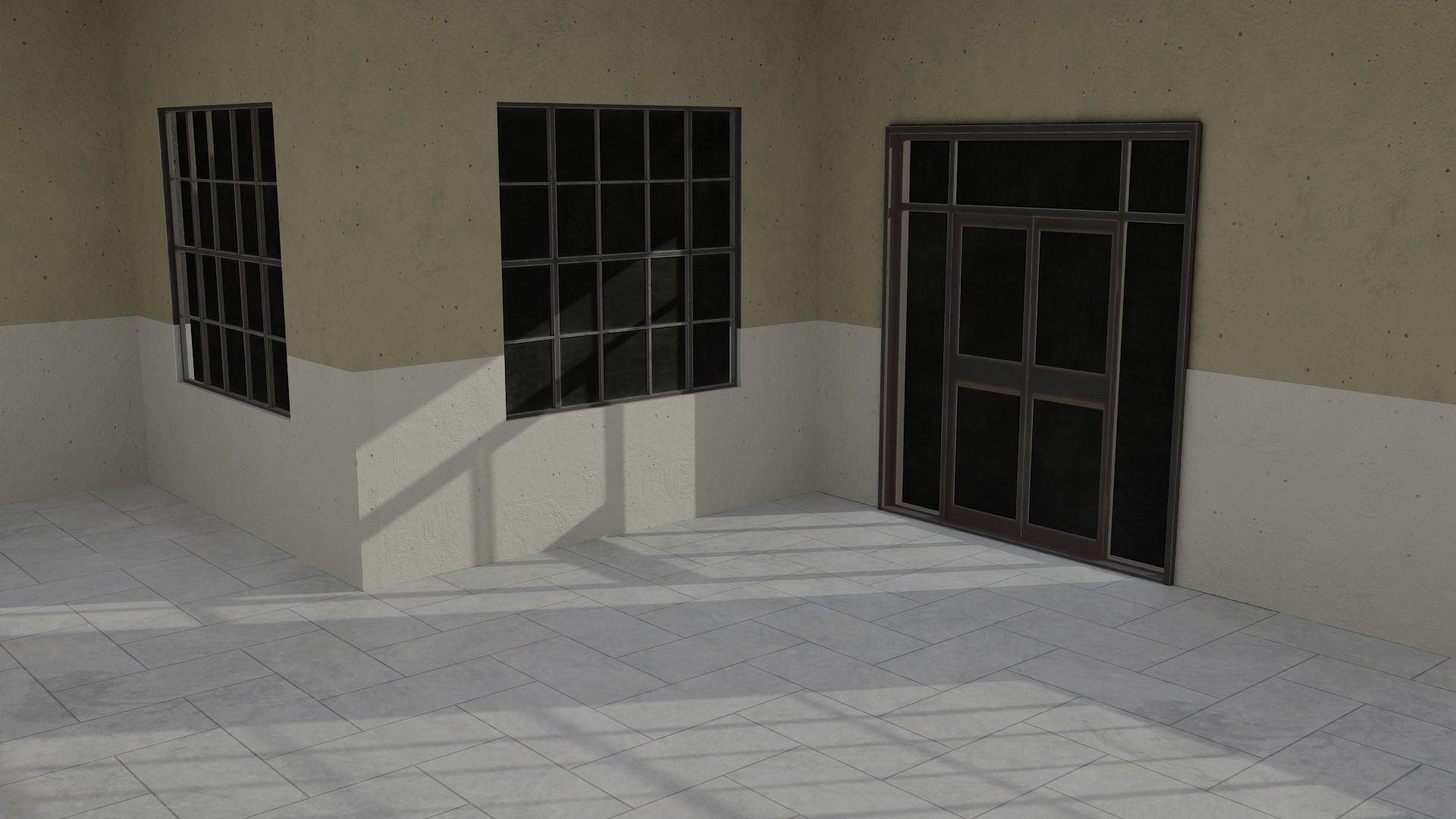 Modular Workshop Buildings Low-poly 3D model_7