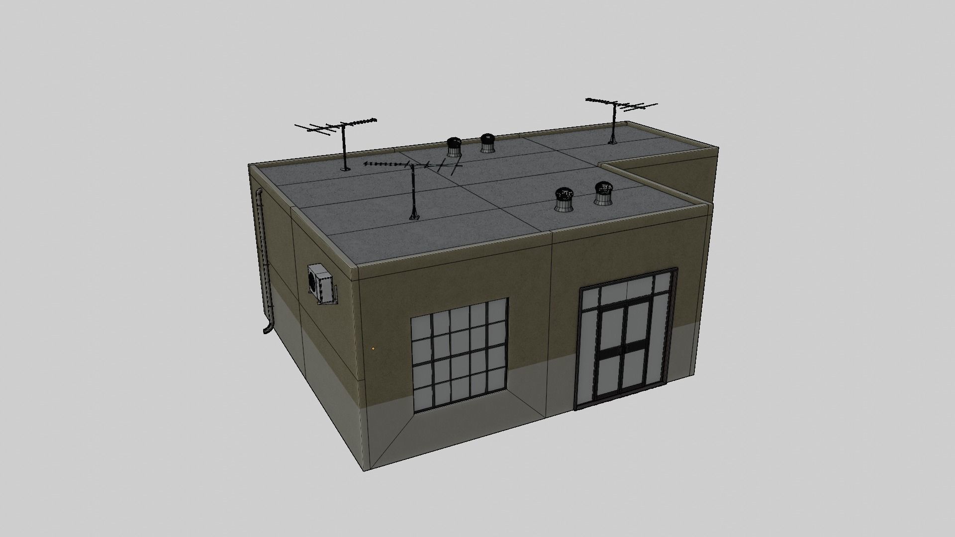 Modular Workshop Buildings Low-poly 3D model_42
