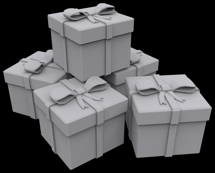 Presents box square 3D print model_2