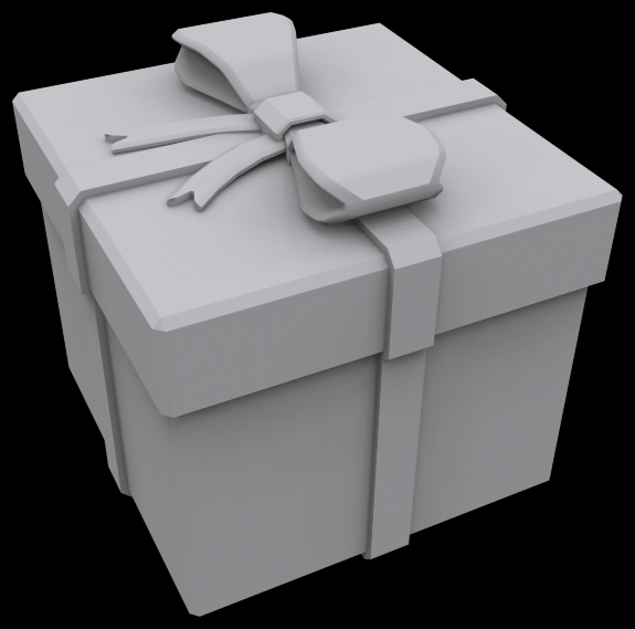 Presents box square 3D print model_1