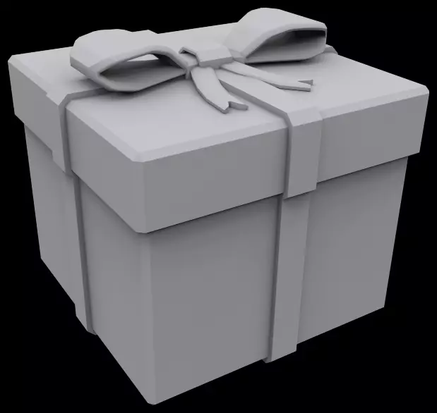 Presents box square 3D print model_0