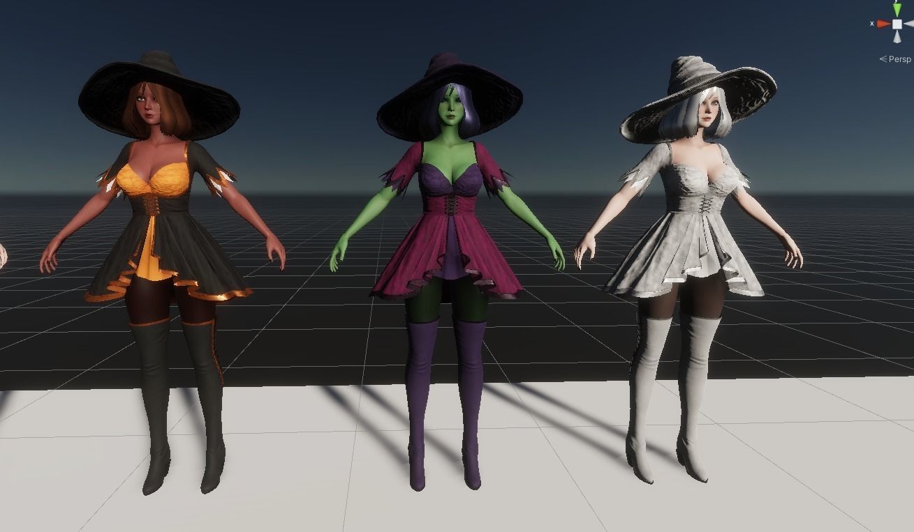 Witch Girl Mona Low-poly 3D model_35
