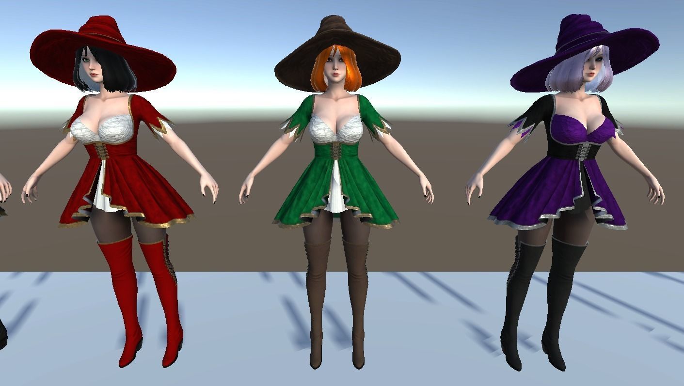 Witch Girl Mona Low-poly 3D model_31