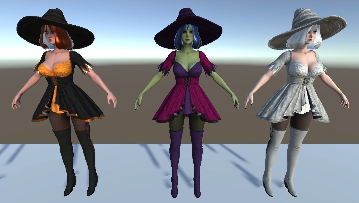 Witch Girl Mona Low-poly 3D model_32