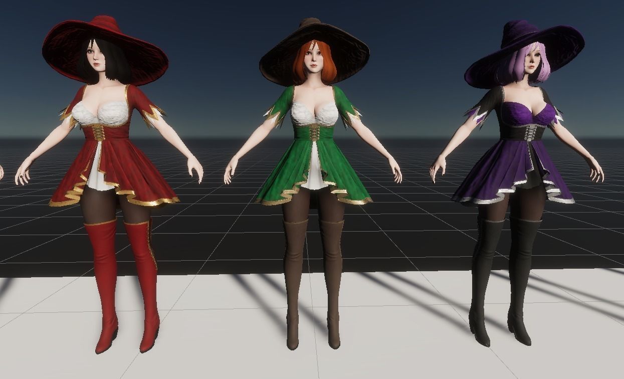 Witch Girl Mona Low-poly 3D model_34