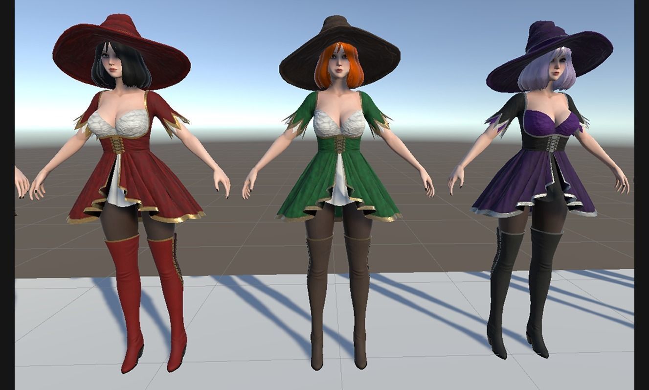 Witch Girl Mona Low-poly 3D model_28