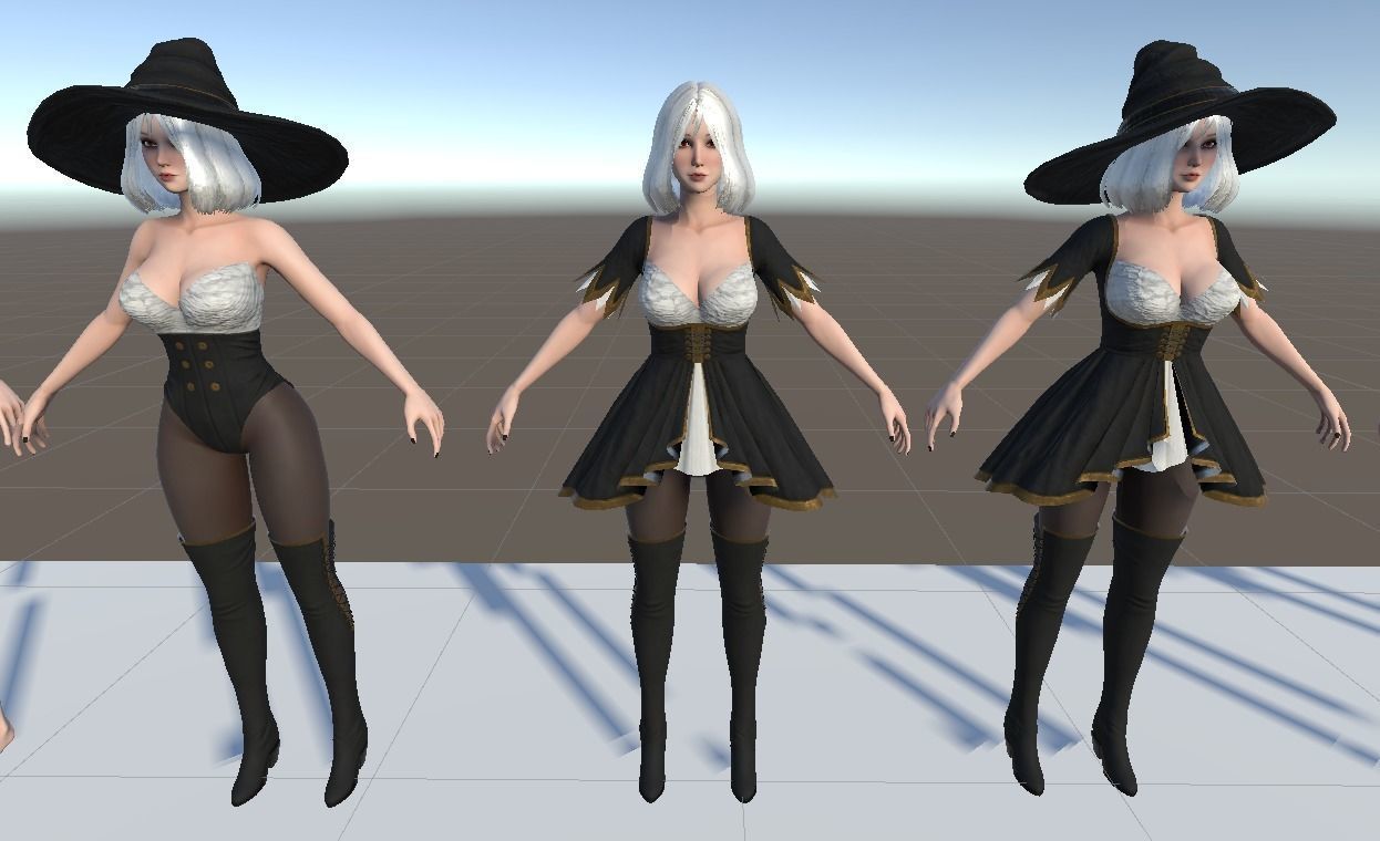 Witch Girl Mona Low-poly 3D model_30