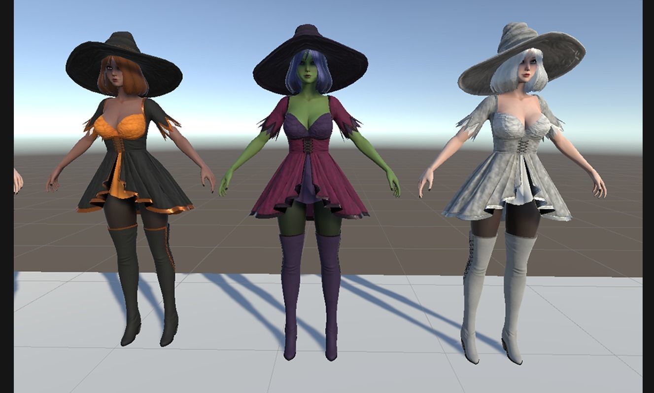 Witch Girl Mona Low-poly 3D model_29