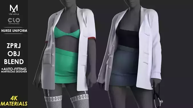 Nurse Uniform - Marvelous Designer