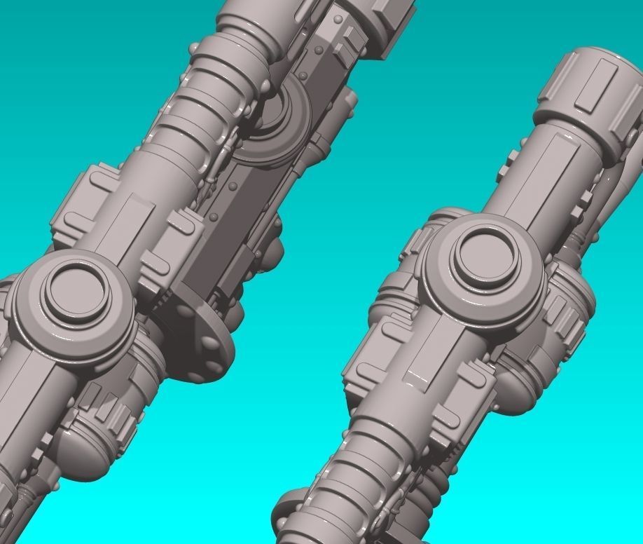 WARGAMING MINIATURE EQUIPPED ARMS FOR ASSAULT PLATFORM 3D print model_2