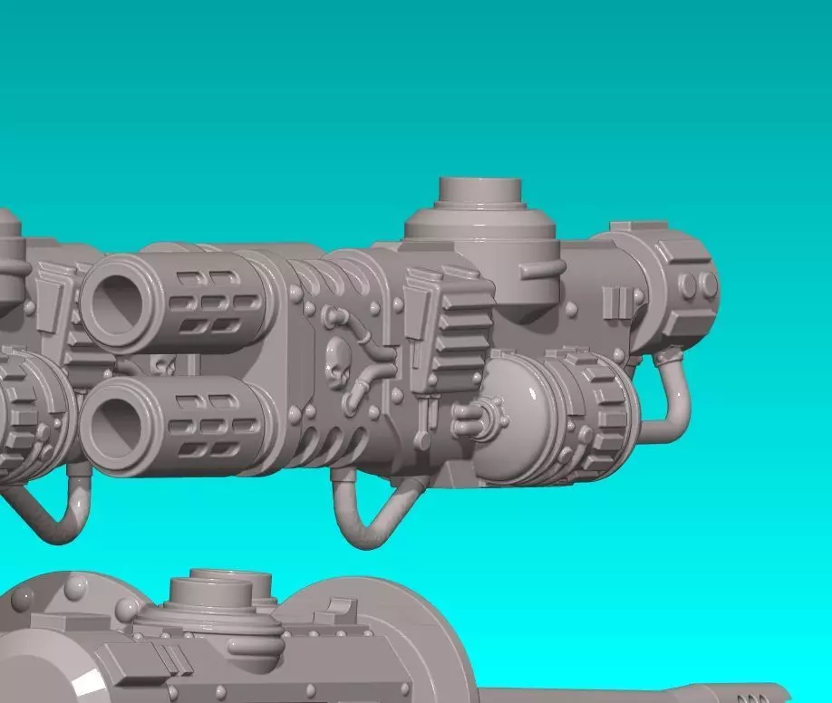 WARGAMING MINIATURE EQUIPPED ARMS FOR ASSAULT PLATFORM 3D print model_0