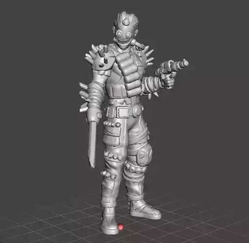 CYBERPUNK CYBORG ASSASSIN MINIATURE MODEL SCIFI GAMES AND RPG 3D print model