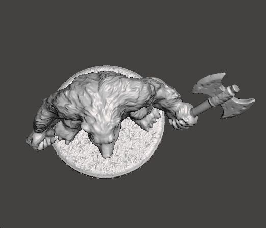 WEREBEAR CREATURE MINIATURE MODEL FOR FANTASY GAMES DND AND RPG 3D print model_4