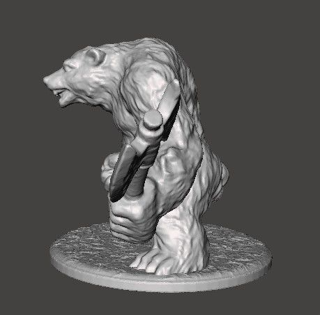 WEREBEAR CREATURE MINIATURE MODEL FOR FANTASY GAMES DND AND RPG 3D print model_3